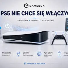 Playstation 5 ma awarię i nie chce się włączyć. Serwis Gamebox oferuje diagnostykę i naprawę.