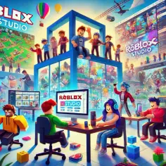 Roblox, platforma do tworzenia gier, istnieje od 2006 roku. Na obrazie widzimy wesołych awatarów bawiących się i tworzących w wirtualnym świecie.